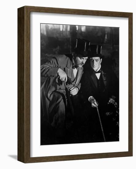 The Adventures Of Sherlock Holmes, Nigel Bruce, Basil Rathbone, 1939-null-Framed Photo