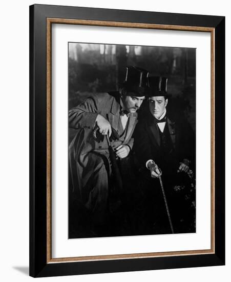 The Adventures Of Sherlock Holmes, Nigel Bruce, Basil Rathbone, 1939-null-Framed Photo