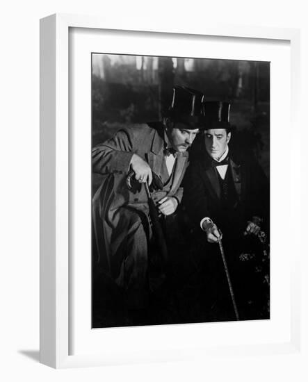 The Adventures Of Sherlock Holmes, Nigel Bruce, Basil Rathbone, 1939-null-Framed Photo