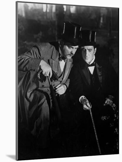 The Adventures Of Sherlock Holmes, Nigel Bruce, Basil Rathbone, 1939-null-Mounted Photo
