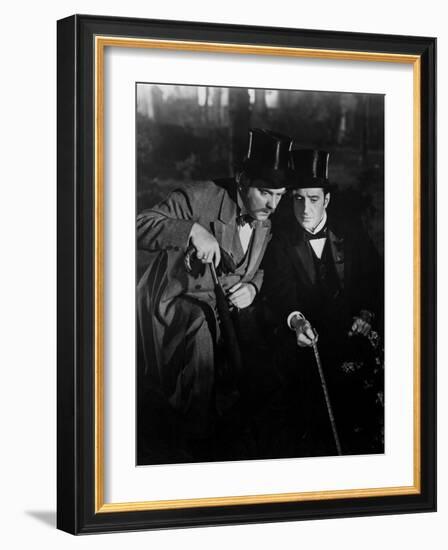 The Adventures Of Sherlock Holmes, Nigel Bruce, Basil Rathbone, 1939-null-Framed Photo