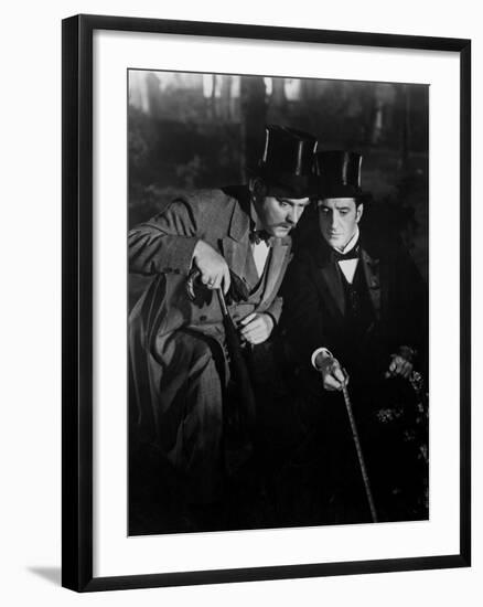 The Adventures Of Sherlock Holmes, Nigel Bruce, Basil Rathbone, 1939-null-Framed Photo