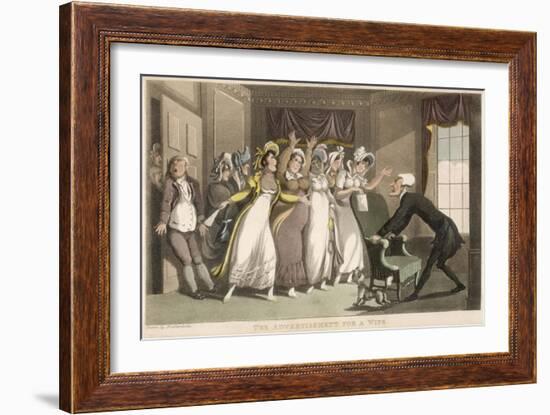 The Advertisement for a Wife-Thomas Rowlandson-Framed Art Print