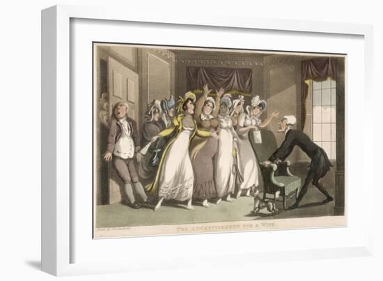 The Advertisement for a Wife-Thomas Rowlandson-Framed Art Print