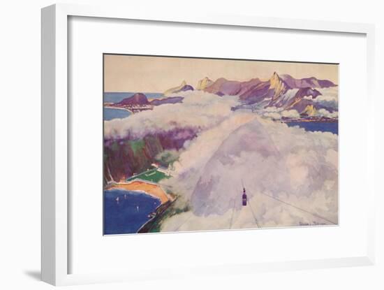 'The Aerial Ropeway Car descending from the Sugar Loaf Mountain', 1914-Unknown-Framed Giclee Print