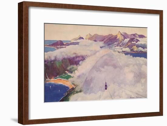 'The Aerial Ropeway Car descending from the Sugar Loaf Mountain', 1914-Unknown-Framed Giclee Print