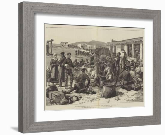 The Afghan Boundary Dispute, Russian Troops at Baku on their Way to Central Asia-William Heysham Overend-Framed Giclee Print