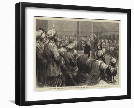 The Afghan War, Grand Durbar Held by General Sir Samuel Browne at Jellalabad on New Year's Day-Godefroy Durand-Framed Giclee Print