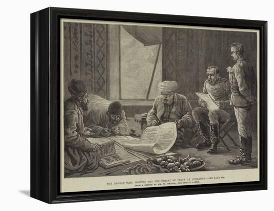 The Afghan War, Writing Out the Treaty of Peace at Gundamuk-William 'Crimea' Simpson-Framed Premier Image Canvas