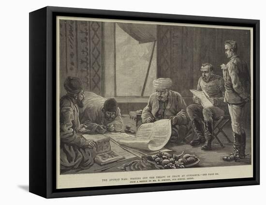 The Afghan War, Writing Out the Treaty of Peace at Gundamuk-William 'Crimea' Simpson-Framed Premier Image Canvas