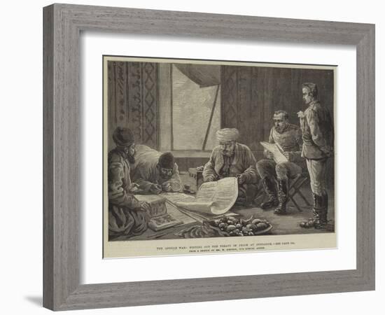 The Afghan War, Writing Out the Treaty of Peace at Gundamuk-William 'Crimea' Simpson-Framed Giclee Print