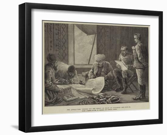 The Afghan War, Writing Out the Treaty of Peace at Gundamuk-William 'Crimea' Simpson-Framed Giclee Print