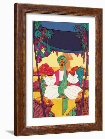 The Afhgan Bazaar Fruit-Seller-Frank Mcintosh-Framed Art Print