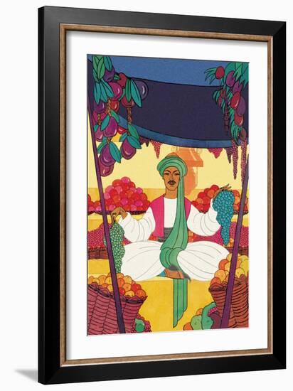 The Afhgan Bazaar Fruit-Seller-Frank Mcintosh-Framed Art Print