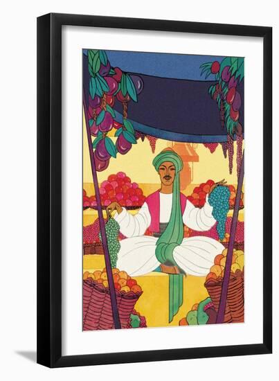 The Afhgan Bazaar Fruit-Seller-Frank Mcintosh-Framed Art Print