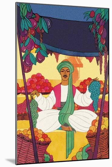 The Afhgan Bazaar Fruit-Seller-Frank Mcintosh-Mounted Art Print