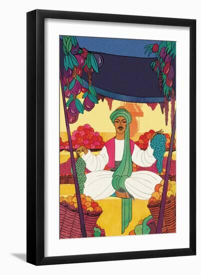 The Afhgan Bazaar Fruit-Seller-Frank Mcintosh-Framed Art Print