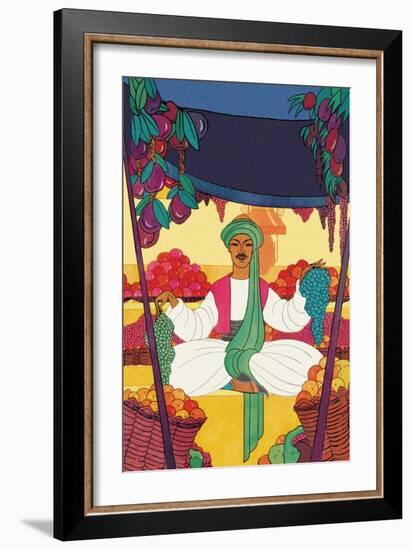 The Afhgan Bazaar Fruit-Seller-Frank Mcintosh-Framed Art Print
