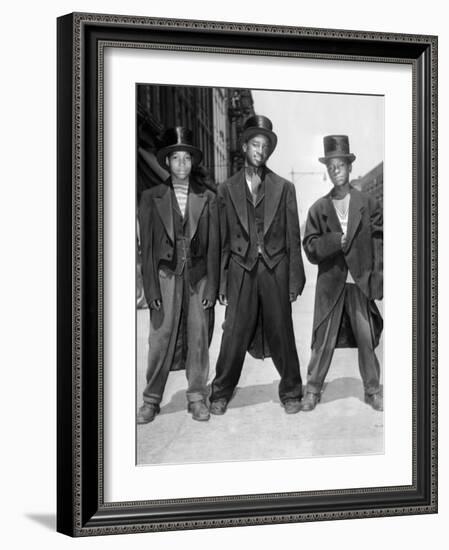 The African American Teenagers with Tuxedos and Top Hats During the August 1943 Riots in Harlem-null-Framed Photo