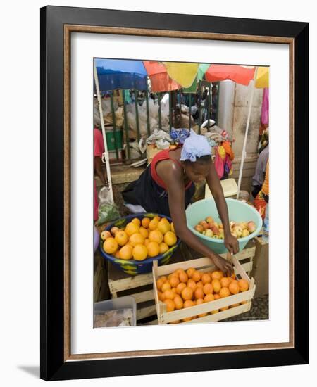 The African Market in the Old City of Praia on the Plateau, Praia, Santiago, Cape Verde Islands-R H Productions-Framed Photographic Print