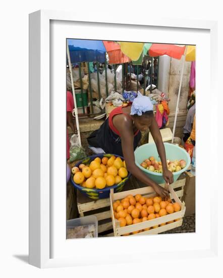 The African Market in the Old City of Praia on the Plateau, Praia, Santiago, Cape Verde Islands-R H Productions-Framed Photographic Print