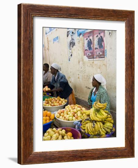 The African Market in the Old City of Praia on the Plateau, Praia, Santiago, Cape Verde Islands-R H Productions-Framed Photographic Print