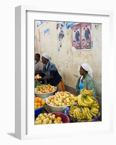 The African Market in the Old City of Praia on the Plateau, Praia, Santiago, Cape Verde Islands-R H Productions-Framed Photographic Print