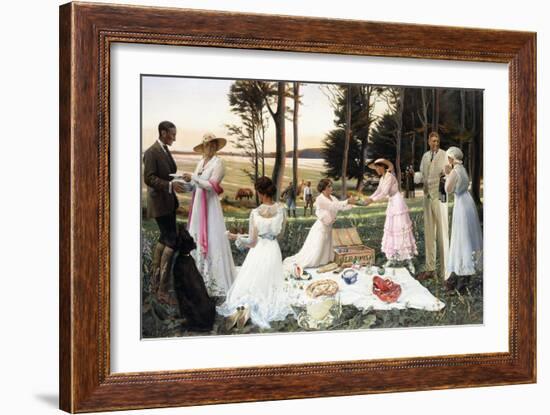 The Afternoon Picnic, 1919-Harald Slott-Moller-Framed Giclee Print