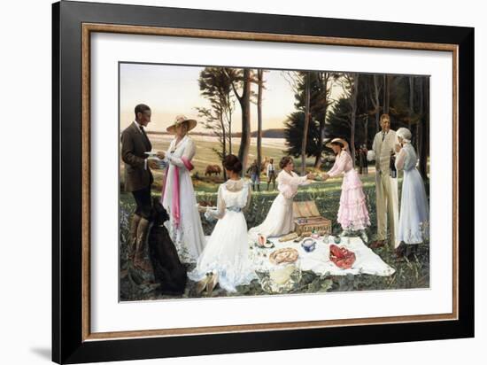 The Afternoon Picnic, 1919-Harald Slott-Moller-Framed Giclee Print