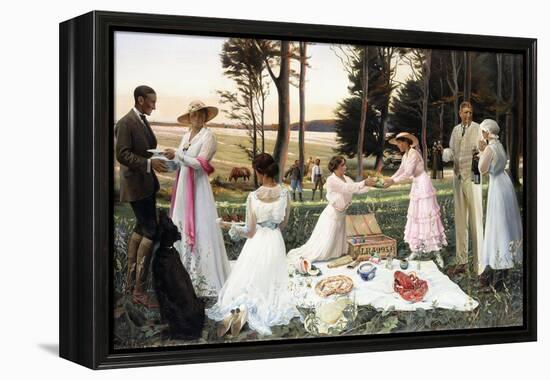 The Afternoon Picnic, 1919-Harald Slott-Moller-Framed Premier Image Canvas