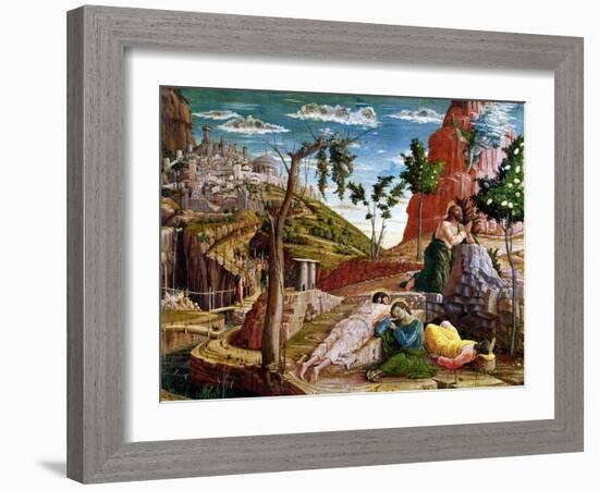 The Agony in the Garden, Left Hand Predella Panel from the Altarpiece of St. Zeno of Verona 1456-60-Andrea Mantegna-Framed Giclee Print