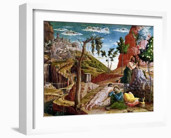 The Agony in the Garden, Left Hand Predella Panel from the Altarpiece of St. Zeno of Verona 1456-60-Andrea Mantegna-Framed Giclee Print