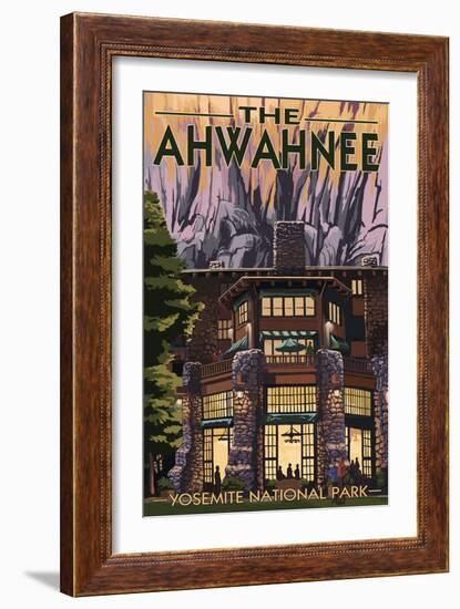 The Ahwahnee - Yosemite National Park - California-Lantern Press-Framed Art Print