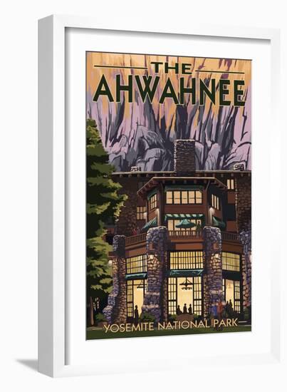 The Ahwahnee - Yosemite National Park - California-Lantern Press-Framed Art Print