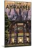 The Ahwahnee - Yosemite National Park - California-Lantern Press-Mounted Art Print