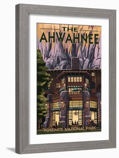 The Ahwahnee - Yosemite National Park - California-Lantern Press-Framed Premium Giclee Print