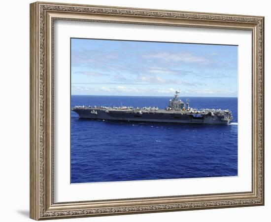 The Aircraft Carrier USS Abraham Lincoln Transits across the Pacific Ocean-Stocktrek Images-Framed Photographic Print