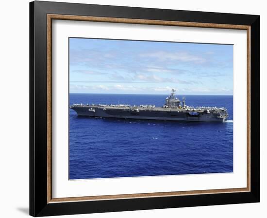 The Aircraft Carrier USS Abraham Lincoln Transits across the Pacific Ocean-Stocktrek Images-Framed Photographic Print