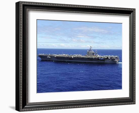 The Aircraft Carrier USS Abraham Lincoln Transits across the Pacific Ocean-Stocktrek Images-Framed Photographic Print