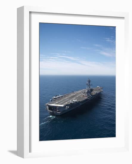 The Aircraft Carrier USS Carl Vinson in the Pacific Ocean-Stocktrek Images-Framed Photographic Print