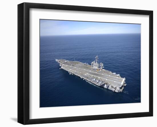 The Aircraft Carrier USS Carl Vinson in the Pacific Ocean-Stocktrek Images-Framed Photographic Print