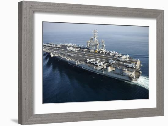 The Aircraft Carrier USS Nimitz Is Underway in the Arabian Gulf-null-Framed Photographic Print