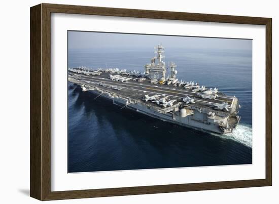 The Aircraft Carrier USS Nimitz Is Underway in the Arabian Gulf-null-Framed Photographic Print