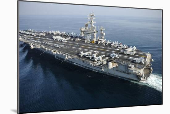 The Aircraft Carrier USS Nimitz Is Underway in the Arabian Gulf-null-Mounted Photographic Print