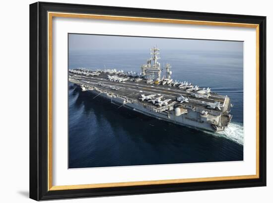 The Aircraft Carrier USS Nimitz Is Underway in the Arabian Gulf-null-Framed Photographic Print