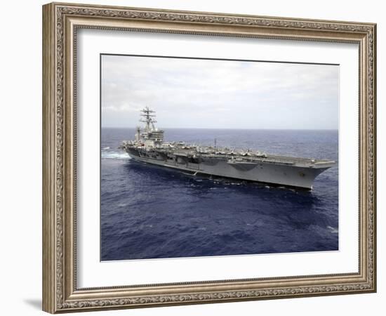 The Aircraft Carrier USS Nimitz Transits the Pacific Ocean-Stocktrek Images-Framed Photographic Print