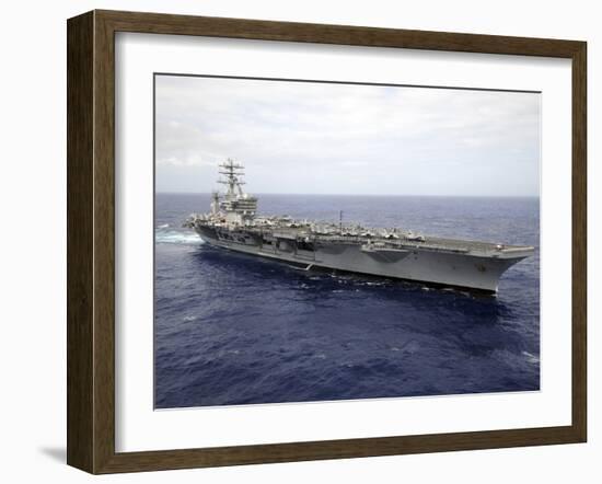 The Aircraft Carrier USS Nimitz Transits the Pacific Ocean-Stocktrek Images-Framed Photographic Print