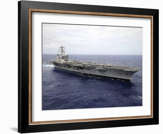 The Aircraft Carrier USS Nimitz Transits the Pacific Ocean-Stocktrek Images-Framed Photographic Print