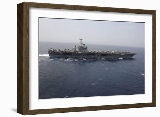 The Aircraft Carrier USS Nimitz Transits the Red Sea-null-Framed Photographic Print