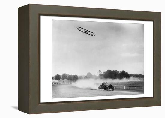 The Airplane Races the Automobile-null-Framed Stretched Canvas